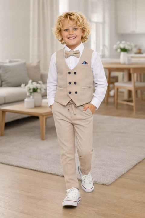 ELEGANCKI GARNITUR DLA CHŁOPCA ZESTAW 4 CZĘŚCIOWY WESELE KOMUNIA J4Z